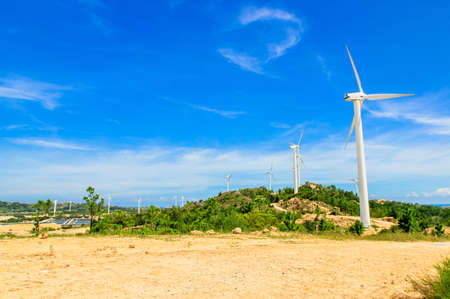 Under the blue sky windmill,の写真素材