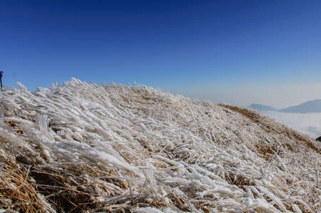 In winter, snow Wugongshan full, very cold.の写真素材