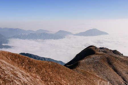 In winter, snow Wugongshan full, very cold.の写真素材