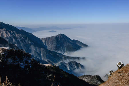In winter, snow Wugongshan full, very cold.の写真素材