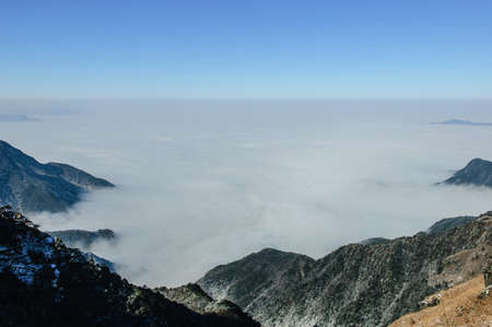 In winter, snow Wugongshan full, very cold.の写真素材