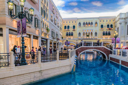The Venetian casino in Macau, is the new resort-style casino of sands Tourists shopping in the Grand Canal tourのeditorial素材