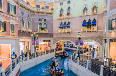 The Venetian casino in Macau, is the new resort-style casino of sands Tourists shopping in the Grand Canal tourのeditorial素材