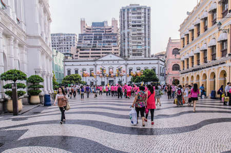 Macaus souvenir street near Ruins of St  Paulsのeditorial素材