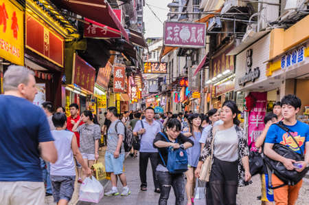 Macaus souvenir street near Ruins of St  Paulsのeditorial素材