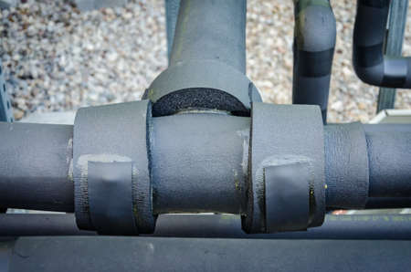 Pipes insulated with closed cell foam insulationの写真素材