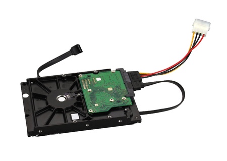 SATA hard drive with data and power cables isolated