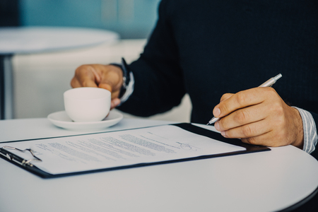 Business Person Signing Contract Concept close up viewの写真素材