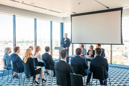 Speaker at Business convention and Presentation. Audience at the conference hall.の写真素材