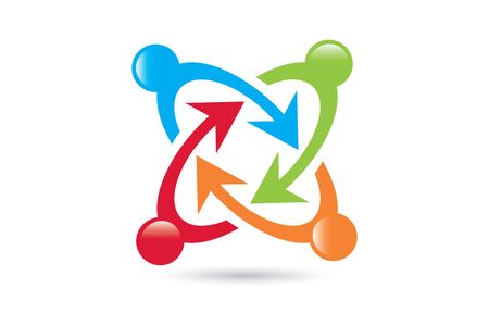 People Connected Symbols and Teamworkのイラスト素材