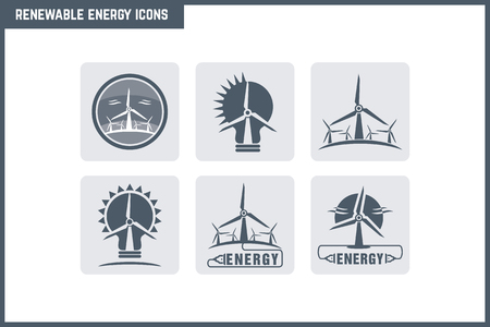 Renewable Energy Icon Setのイラスト素材