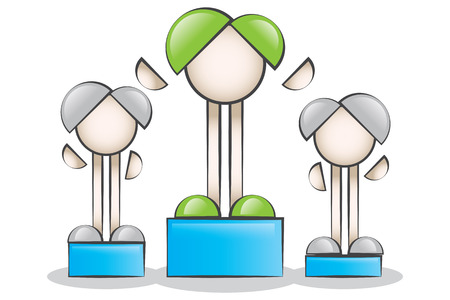 Cartoon Character and Achievement. And the first to win.のイラスト素材