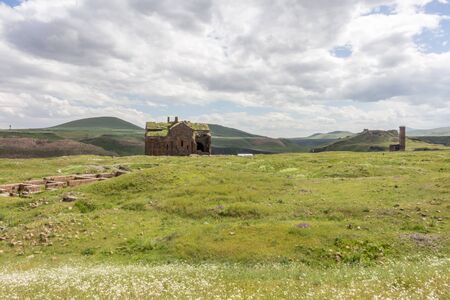 Historical Ani ruins, in the spring and natural landscapes