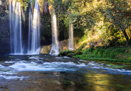 A beautiful waterfall views. Turkey, Antalya, Duden.の写真素材