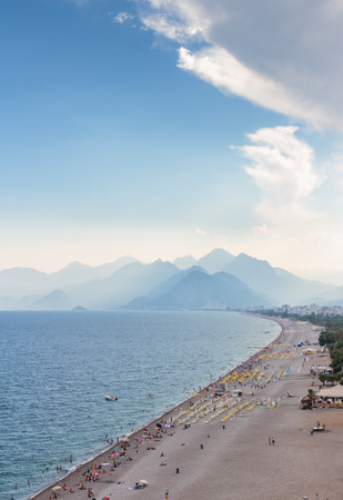 Konyaalti Beach view from above. Antalya Turkeyの写真素材