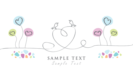 Flowers, Heart. Graphic source Greeting Card Party, Greetings, Birthday, Valentine's Dayのイラスト素材