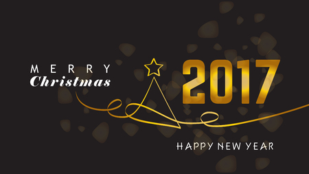 Happy new year 2017 and Merry Christmas Background.のイラスト素材