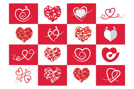 Red Heart, Love and Valentine's Dayのイラスト素材