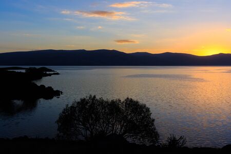 Great lake and sunset viewsの写真素材