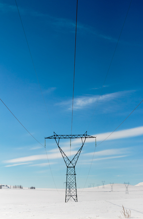 Photo taken on a winter day landscape and Energy describing the lines.のeditorial素材