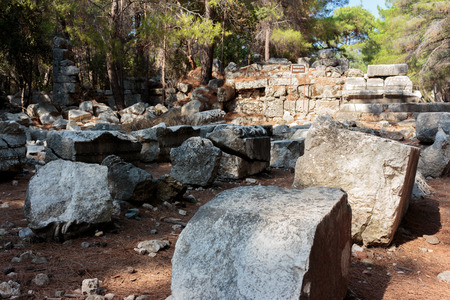 Ruins of the ancient town at Phaselis, Antalya, Turkeyのeditorial素材