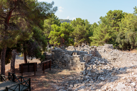 Ruins of the ancient town at Phaselis, Antalya, Turkeyのeditorial素材