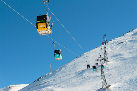 Winter Season Ski Lift and Scenic Ski Resortのeditorial素材