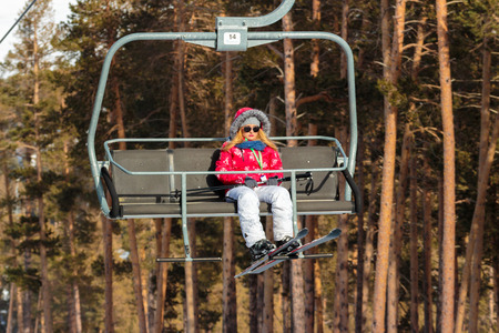 Winter Season Ski Lift and Scenic Ski Resortのeditorial素材