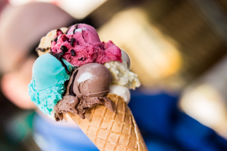 ice cream in a cone.の写真素材