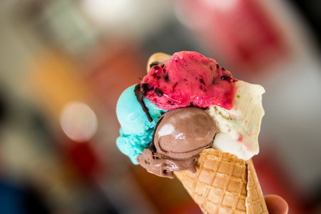 ice cream in coneの写真素材