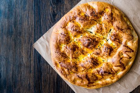 Turkish Ramadan Pita or Ramazan Pidesi. (Pide) Traditional bakery concept.の写真素材
