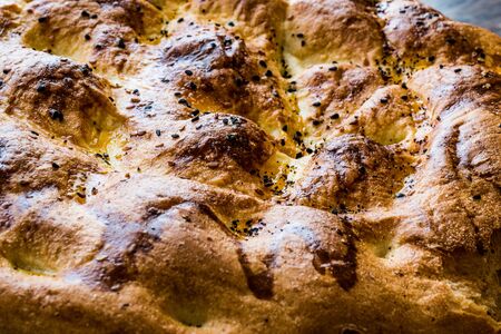 Turkish Ramadan Pita or Ramazan Pidesi. (Pide) Traditional bakery concept.の写真素材