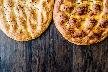 Turkish Ramadan Pita or Ramazan Pidesi. (Pide) Traditional bakery concept.の写真素材