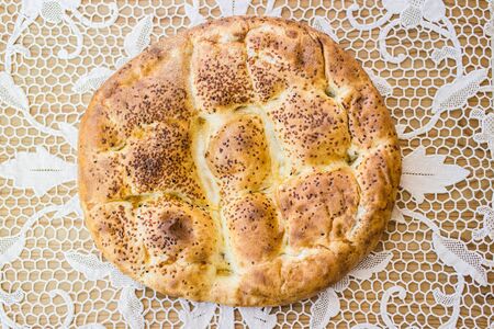 Turkish Ramadan Pita or Ramazan Pidesi. (Pide)