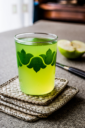 Appletini / Green Apple Juice. Organic Beverageの写真素材