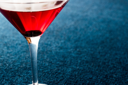 Manhattan Cocktail with a cherry garnish. Beverage Concept.