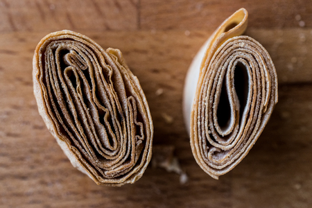 Turkish food from Artvin called Silor. Rolled and fried phyllo. Traditional Bakery.の写真素材