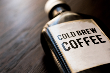 Cold brew coffee in a bottle. Organic beverage.の写真素材