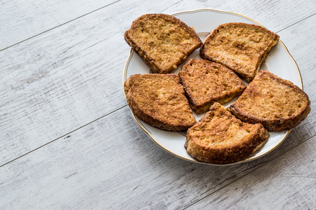 Turkish Egg Bread / Yumurtali ekmek / French Toast. Traditional Breakfast.の写真素材
