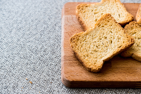 Baby Bread with Vitamin / Fried Toast bread. Organic food.