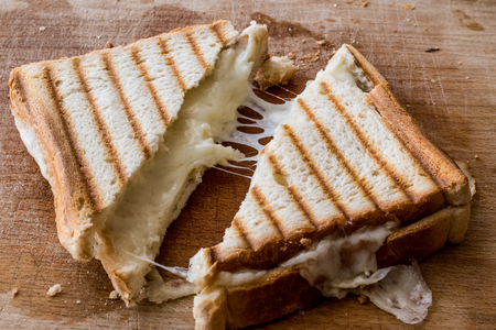 Turkish Sandwich Toast (Tost) with cheddar or melted cheese. turkish fast food concept