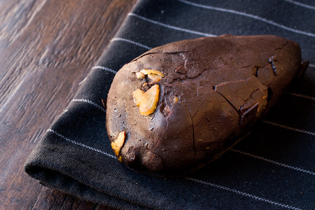 Chocolate Covered Chestnut Dessert with Pistachio. / Kestane Sekeri. Traditional Food.の写真素材