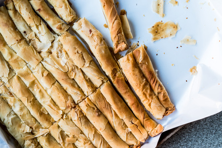 Turkish Borek in a box Traditional Bakery concept.の写真素材