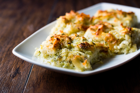 Turkish Borek with Zucchini and Cheese. Traditional Food.の写真素材