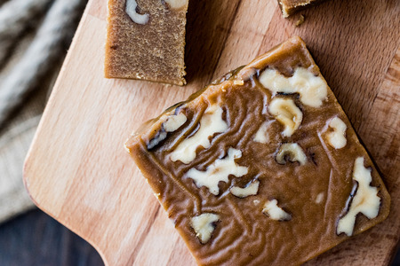Turkish Summer Helva or Halva with walnut. Desseert Concept.
