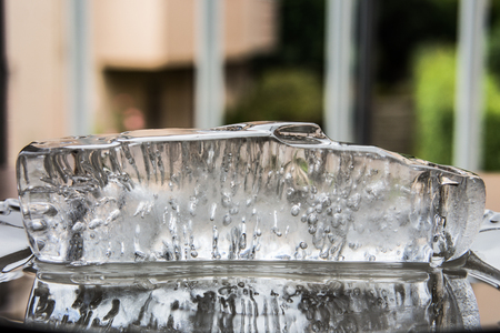 ice cube in a plateの写真素材