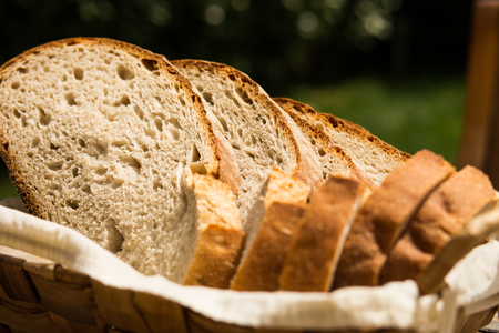 Fresh bread in basket