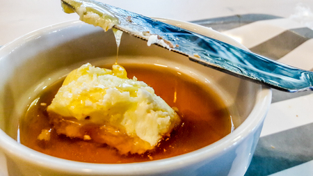 Turkish Bal Kaymak / Honey and Butter Cream. breakfast conceptの写真素材