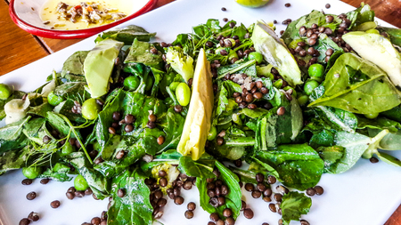 Avocado Salad with chia seeds. Organic food.の写真素材