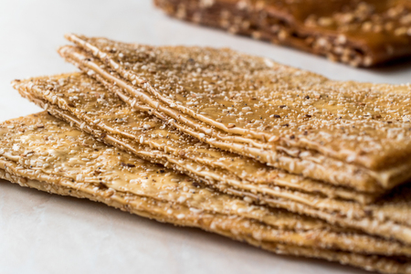 Turkish Pestil / Dried Fruit Pulp with Sesame and Walnut / Churchkhela. Traditional Organic Food.の写真素材